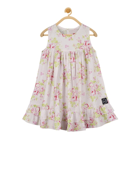 Olele Girls Pink Printed A-Line Dress