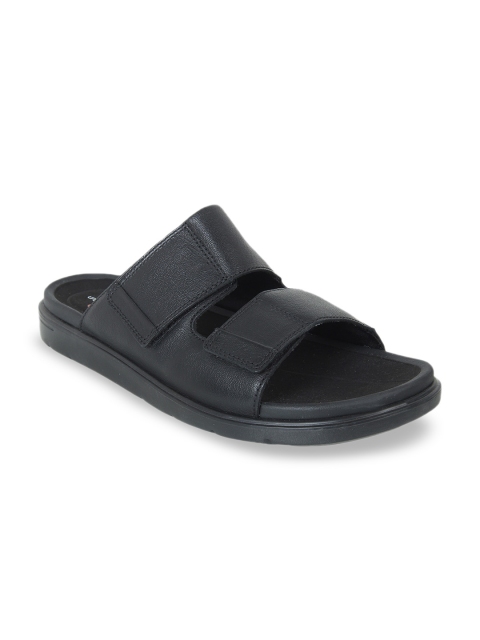 Clarks Men Black Leather Sandals