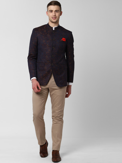 Peter England Men Blue & Brown Self Design Slim Fit Single-Breasted Bandhgala Party Suit
Peter England Men Blue & Brown Self Design Slim Fit Single-Breasted Bandhgala Party Suit
