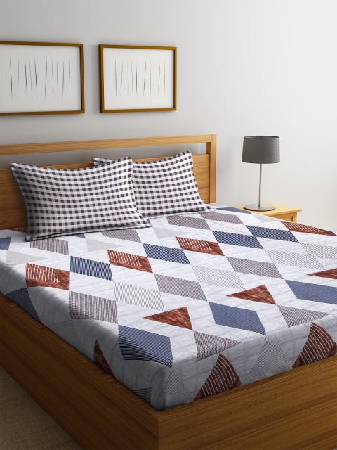 DREAM WEAVERZ Multicoloured Geometric 300 TC Cotton 1 King Bedsheet with 2 Pillow Covers, Multi
DREAM WEAVERZ Multicoloured Geometric 300 TC Cotton 1 King Bedsheet with 2 Pillow Covers, Multi