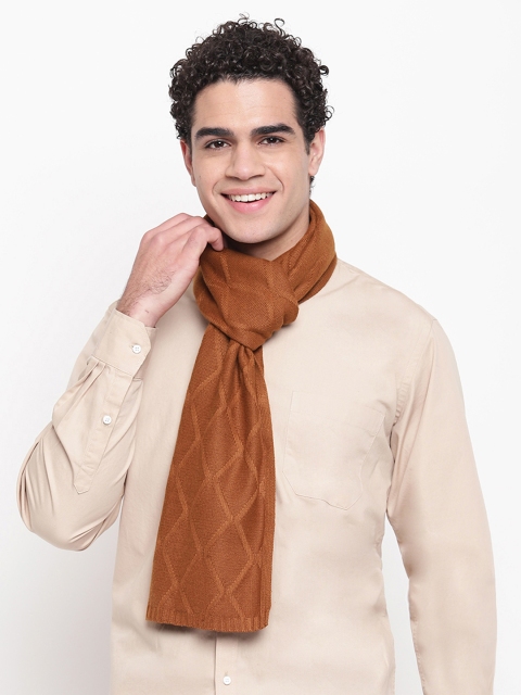 Tossido Men Brown Self Design Muffler