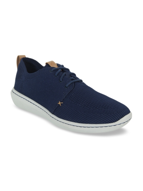 Clarks Men Navy Blue Step Urban Mix Woven Design Sneakers