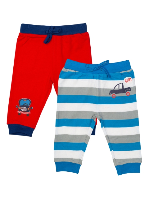 MeeMee Infant Boys Pack of 2 Joggers, Red