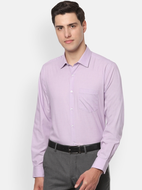 Van Heusen Men Purple Regular Fit Solid Formal Shirt