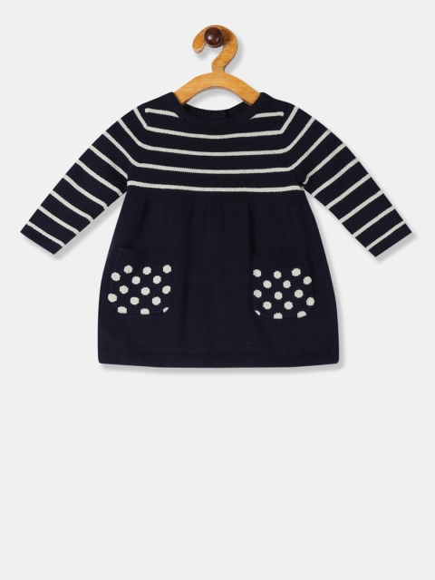 GAP Girls Navy Blue Striped A-Line Dress
