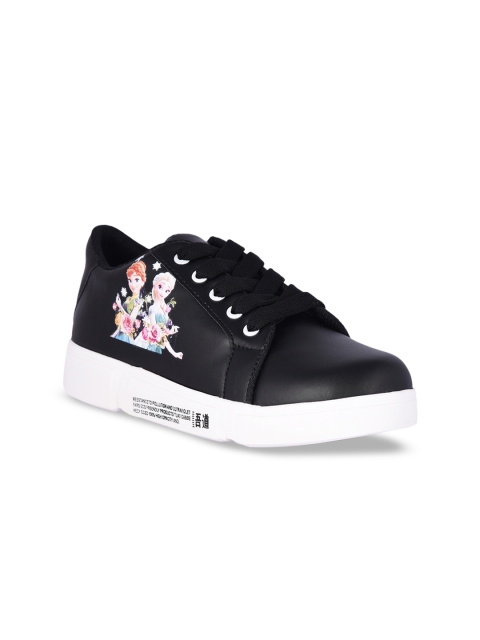 ZAPATOZ Women Black Frozen Printed Sneakers