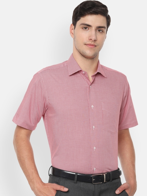 Van Heusen Men Red & White Regular Fit Printed Formal Shirt