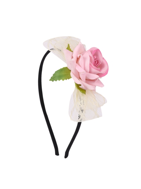 The Magic Wand Girls Black & Pink Applique Hairband