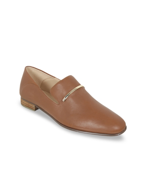 Clarks Women Brown Leather Loafers