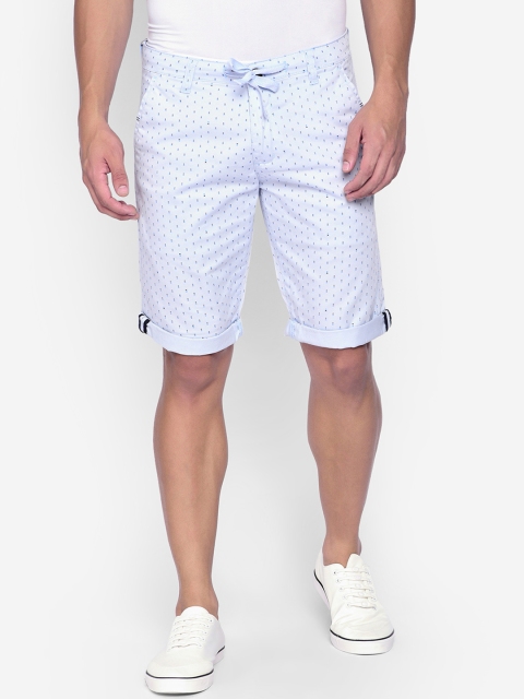 beevee Men Blue Printed Regular Fit Regular Shorts