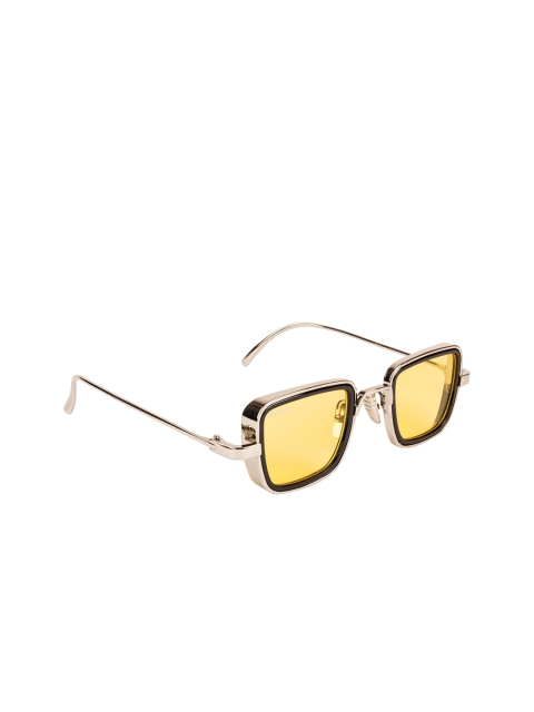 Voyage Unisex UV Protected Square Sunglasses 58157MG3257, Yellow