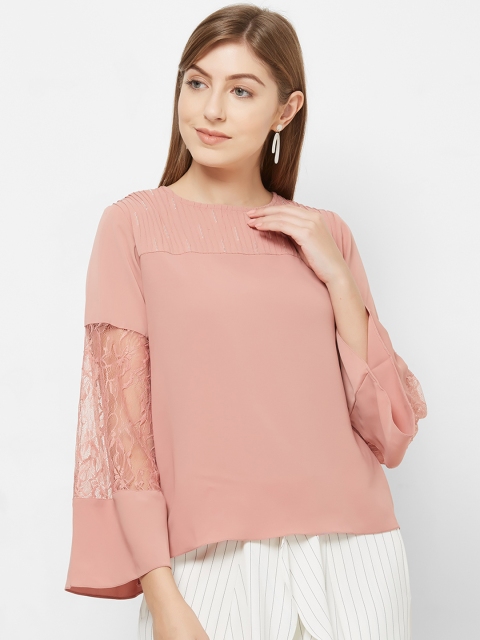 Soie Women Peach-Coloured Solid Top