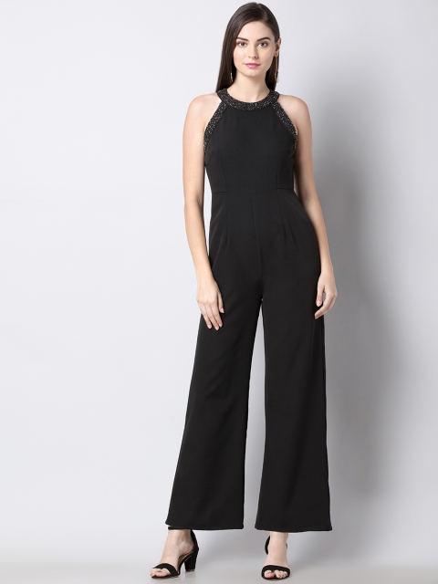 FabAlley Women Black Solid Basic Jumpsuit