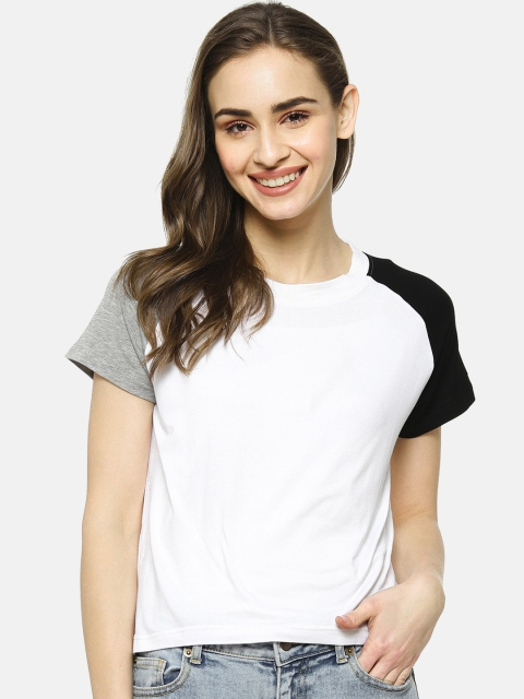 Campus Sutra Women White Solid Top