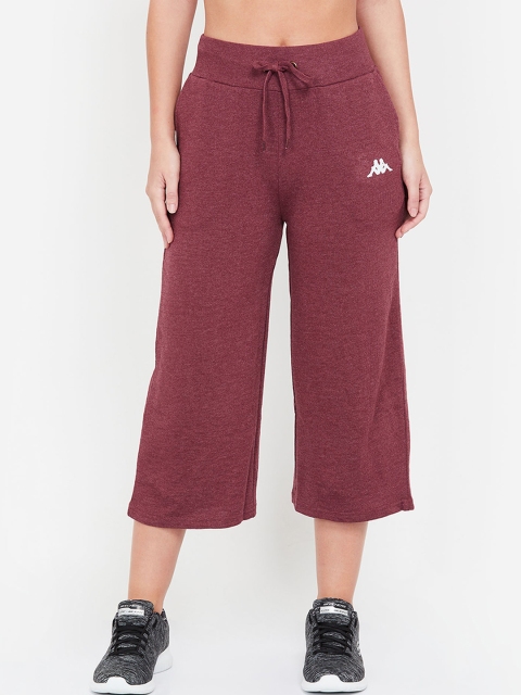 Kappa Women Burgundy Solid Regular Fit Sports Capris
