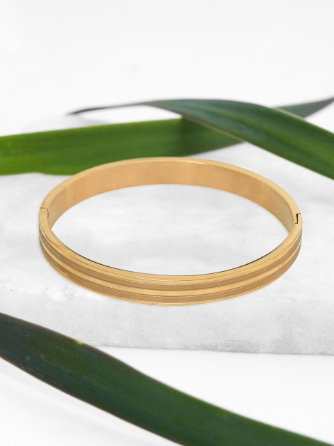 Tistabene Men Gold-Plated Textured Bracelet