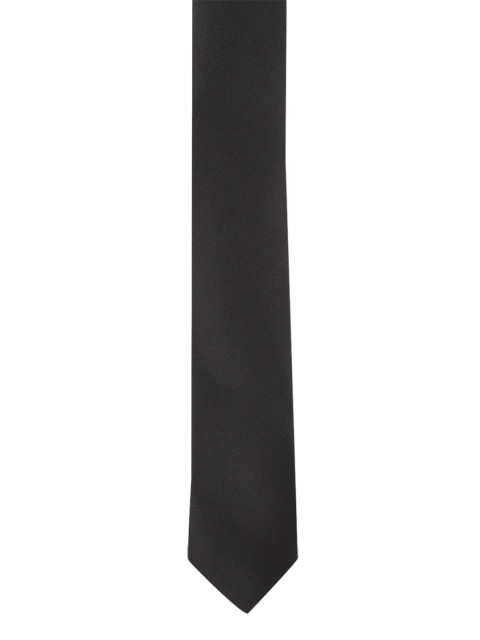 Peter England Black Solid Broad Tie