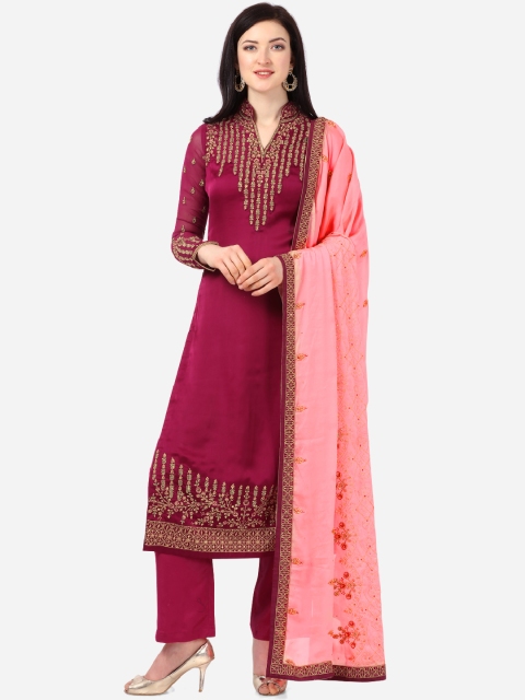 Stylee LIFESTYLE Burgundy & Golden Satin Finish Embroidered Unstitched Dress Material
Stylee LIFESTYLE Burgundy & Golden Satin Finish Embroidered Unstitched Dress Material