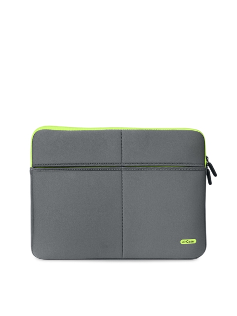 AirCase Unisex Grey Solid Laptop Sleeve