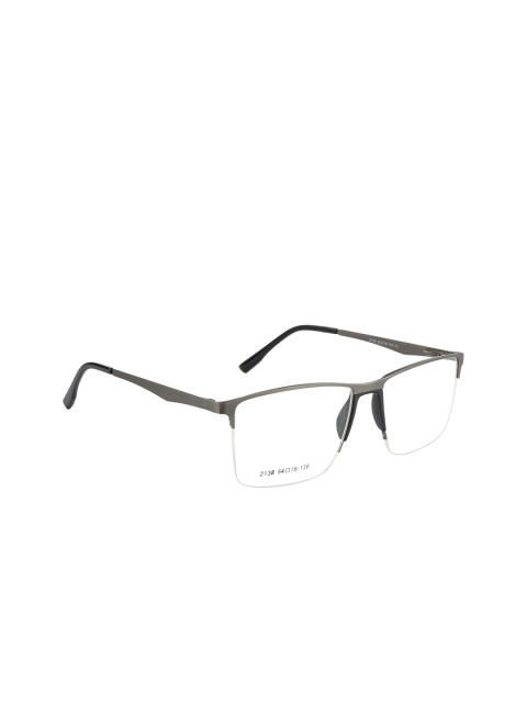 Clark N Palmer Unisex Grey Solid Half Rim Square Frames CNP-2138-C2