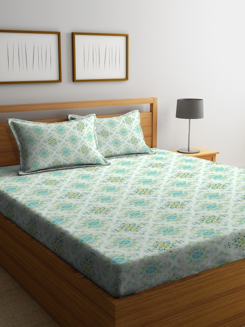 STELLAR HOME Sea Green & Off-White Ethnic Motifs 104 TC Cotton 1 Queen Bedsheet with 2 Pillow Covers
STELLAR HOME Sea Green & Off-White Ethnic Motifs 104 TC Cotton 1 Queen Bedsheet with 2 Pillow Covers