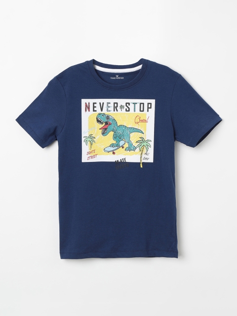 Fame Forever by Lifestyle Boys Blue Printed Round Neck T-shirt