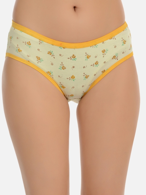 mod & shy Women Cream-Coloured & Yellow Printed Full Coverage Hipster Briefs MU61R