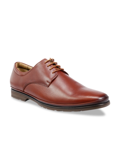 One8 Select by Virat Kohli Men Tan Brown Solid Leather Formal Derbys