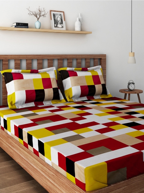 Cortina Yellow & Brown Geometric 120 TC Cotton 1 Queen Bedsheet with 2 Pillow Covers
Cortina Yellow & Brown Geometric 120 TC Cotton 1 Queen Bedsheet with 2 Pillow Covers