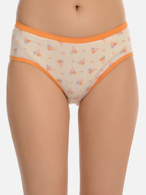 mod & shy Women Peach-Coloured Printed Full Coverage Basic Briefs MU60R