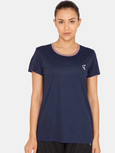 Zelocity Women Navy Blue Solid Top