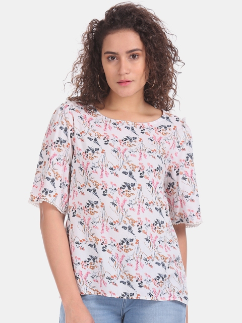 Cherokee Women White Printed Top