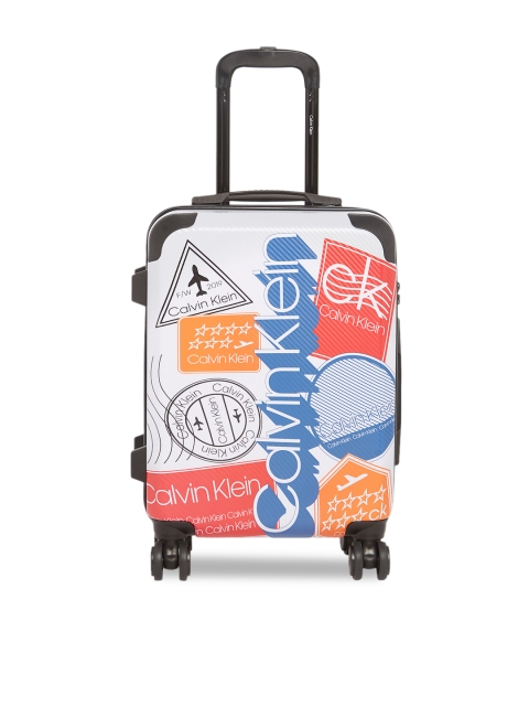 Calvin Klein Unisex White & Blue Printed Airlines Hard-Sided Cabin Trolley Suitcase
Calvin Klein Unisex White & Blue Printed Airlines Hard-Sided Cabin Trolley Suitcase