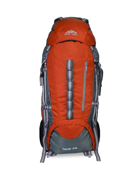 MOUNT TRACK Unisex Orange & Grey Colourblocked Discover 75 Litres Rucksack with Rain Cover
MOUNT TRACK Unisex Orange & Grey Colourblocked Discover 75 Litres Rucksack with Rain Cover
