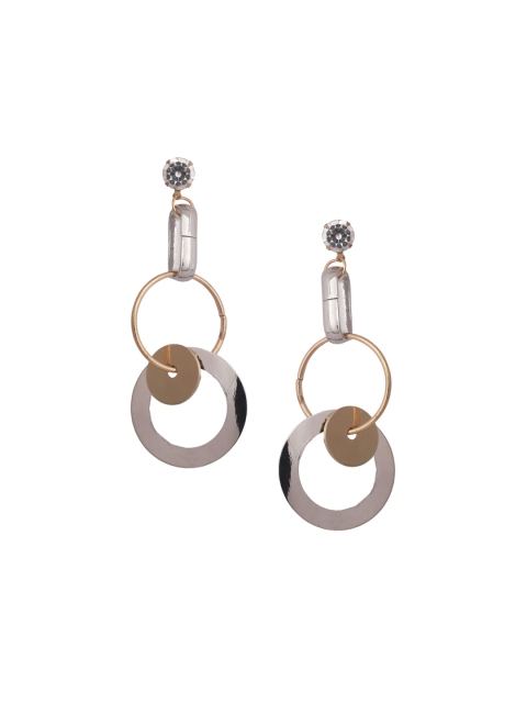 Mali Fionna Gold-Toned Circular Drop Earrings