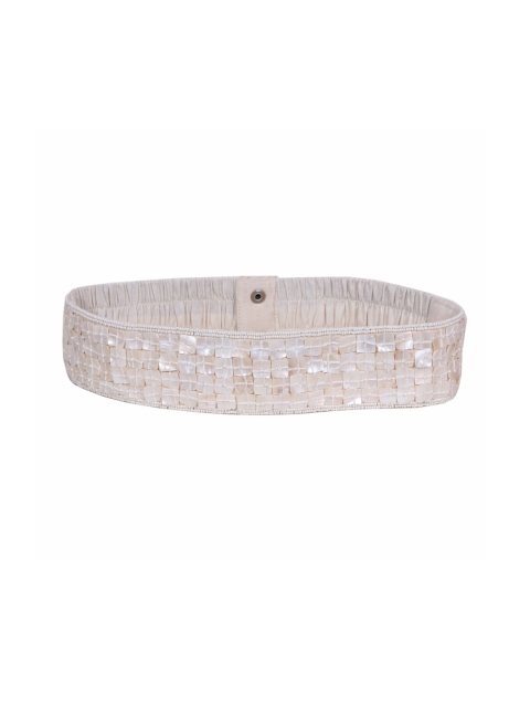 Diwaah Women Off-White Embellished Belt