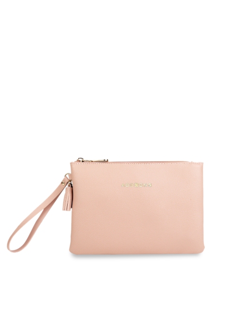 Addons Women Pink Solid Zip Around Wallet
