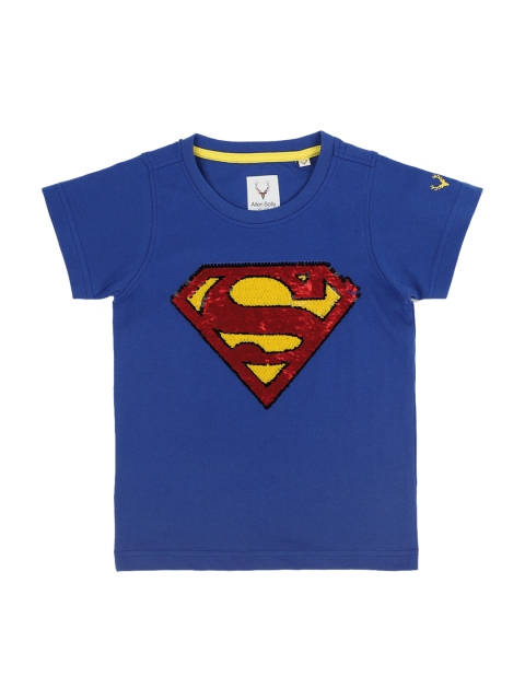 Allen Solly Junior Boys Blue Superman Printed Round Neck T-shirt