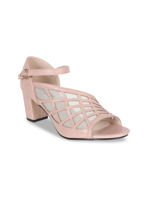 Flat n Heels Women Beige Solid Heels