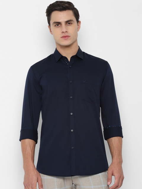 Allen Solly Men Navy Blue Slim Fit Solid Casual Shirt