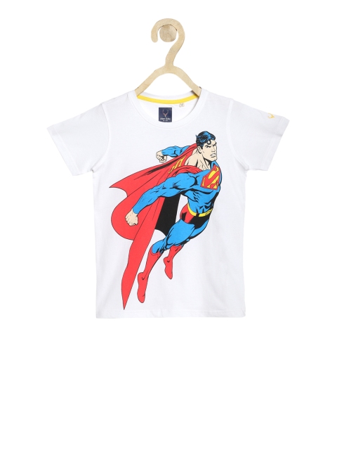Allen Solly Junior Boys White Superman Printed Round Neck T-shirt