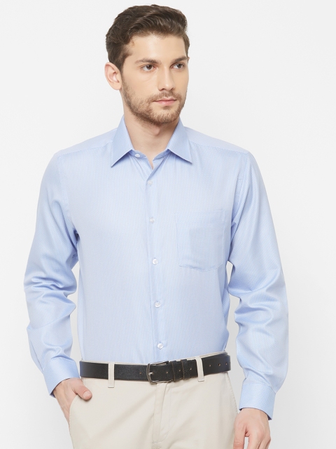 EQUINOX Men Blue Regular Fit Self Design Formal Shirt