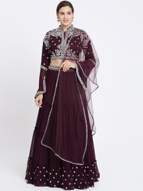 Koskii Purple & Silver-Coloured Embellished Ready to Wear Lehenga & Blouse with Dupatta
Koskii Purple & Silver-Coloured Embellished Ready to Wear Lehenga & Blouse with Dupatta