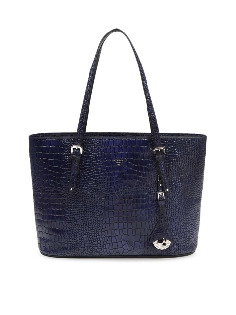 Da Milano Blue Textured Shoulder Bag