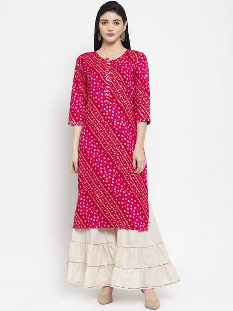 Clora Creation Women Magenta & Beige Printed Kurta with Sharara
Clora Creation Women Magenta & Beige Printed Kurta with Sharara