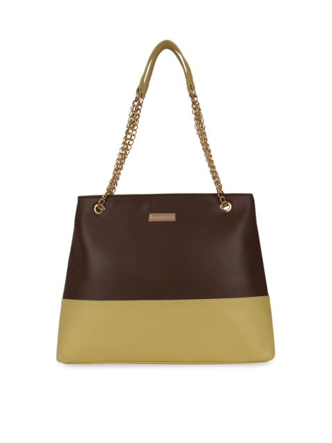 Berrypeckers Brown & Green Colourblocked Shoulder Bag