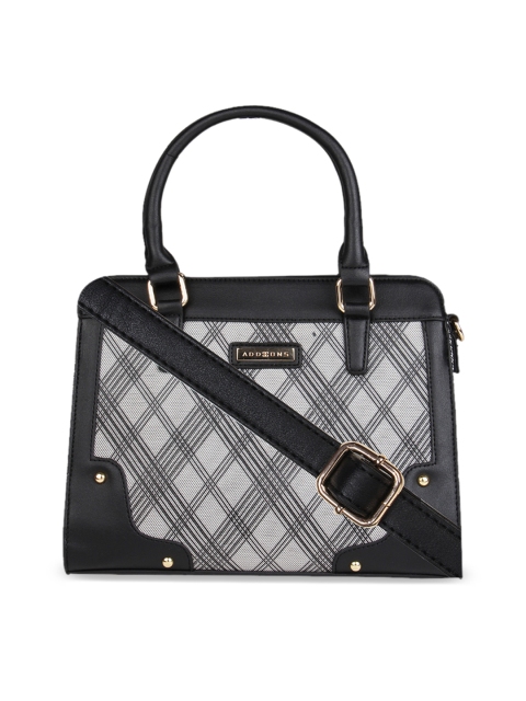 Addons Grey & Black Checked Handheld Bag