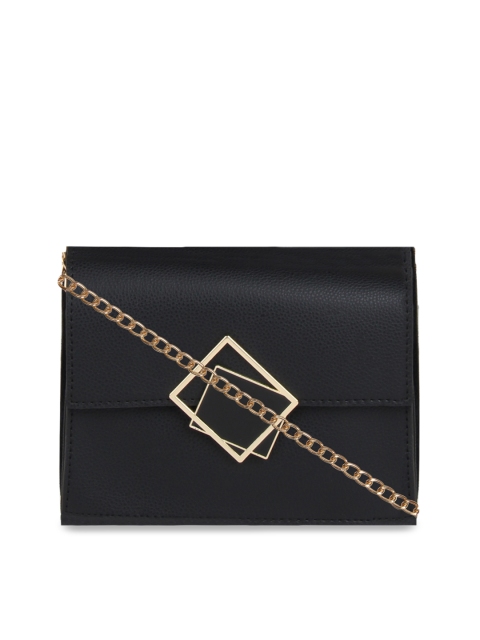 Addons Black Textured Sling Bag