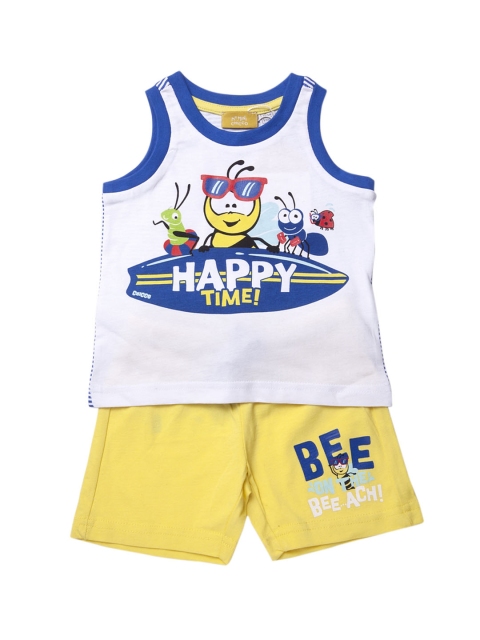 Chicco Boys White & Blue Printed T-shirt with Shorts