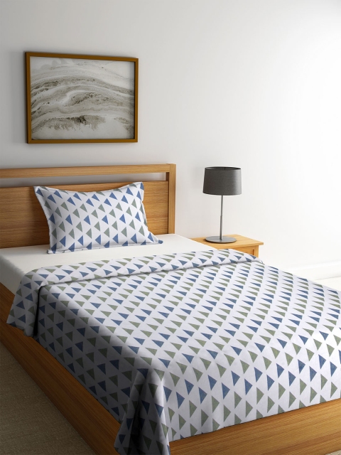 Soumya Unisex Set Of 2 White & Blue Geometric Printed Bedcover Set 1 sheet with 1 Pillow Cover
Soumya Unisex Set Of 2 White & Blue Geometric Printed Bedcover Set 1 sheet with 1 Pillow Cover
